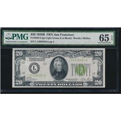 1928B $20 San Francisco Federal Reserve Note PMG 65EPQ