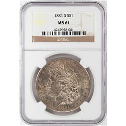 1884-S $1 Morgan Silver Dollar Coin NGC MS61