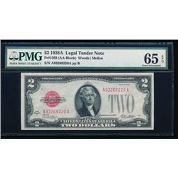 1928A $2 Legal Tender Note PMG 65EPQ