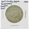 Image 1 : 1936 York County, Maine Tercentenary Commemorative Half Dollar Coin
