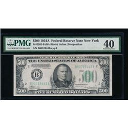 1934A $500 New York Federal Reserve Note PMG 40