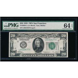 1928 $20 San Francisco Federal Reserve Note PMG 64EPQ