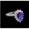 Image 1 : 1.88 ctw Tanzanite and Diamond Ring - 14KT White Gold