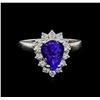 Image 2 : 1.88 ctw Tanzanite and Diamond Ring - 14KT White Gold