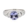 Image 2 : 3.20 ctw Sapphire and Diamond Ring - 18KT White Gold