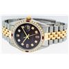 Image 4 : Rolex Mens 2 Tone 14K Brown Diamond & Ruby 36MM Datejust Wristwatch