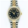 Image 2 : Rolex Mens 2 Tone 14K Black String VS Diamond Datejust Wristwatch