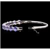 Image 3 : 9.58 ctw Tanzanite and Diamond Bracelet - 14KT White Gold