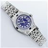 Image 3 : Rolex Ladies Stainless Steel Diamond Lugs Royal Blue String VVS Diamond Datejust