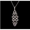 Image 1 : 0.66 ctw Diamond Pendant With Chain - 14KT White Gold