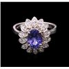 Image 1 : 2.00 ctw Tanzanite and Diamond Ring - 14KT White Gold