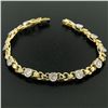 Image 1 : 18k Yellow Gold 2.15 ctw Bezel Round Brilliant Diamond Open Heart Tennis Bracele