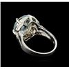 Image 3 : 3.85 ctw Aquamarine and Diamond Ring - 14KT White Gold