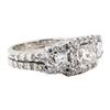 Image 1 : 2.12 ctw Diamond Ring And Attached Band - 10KT White Gold