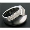 Image 2 : 14k White Gold Dual Finish 1 ctw Pave Diamond Bold  Swirled Dinner Ring Band