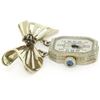 Image 2 : Vintage 18K Gold 12pt Sapphire 15 Jewels Untermeyer Robbins Watch Bow Pin Brooch