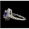 Image 3 : 1.80 ctw Tanzanite and Diamond Ring - 14KT White Gold