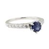 Image 1 : 1.05 ctw Sapphire and Diamond Ring - 14KT White Gold