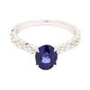 Image 2 : 2.18 ctw Sapphire and Diamond Ring - 18KT White Gold