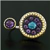 Image 2 : John Hardy Dot 18k Gold & Silver Amethyst & Blue Topaz Two Finger Statement Ring