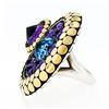 Image 7 : John Hardy Dot 18k Gold & Silver Amethyst & Blue Topaz Two Finger Statement Ring