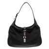 Gucci Black Canvas Leather Trim Jackie Shoulder Bag