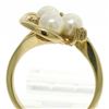 Image 3 : 14k Yellow Gold 5mm Round Pearl Cluster Ring w/ 3 Round Diamond Accents