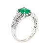 Image 4 : 1.31 ctw Emerald and Diamond Ring - 14KT White Gold