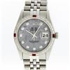 Image 1 : Rolex Mens Stainless Steel Meteorite Diamond And Ruby Datejust Wristwatch