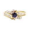 Image 2 : 1.10 ctw Blue Sapphire and Diamond Ring - 14KT Yellow Gold