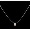 Image 2 : 0.41 ctw Diamond Pendant With Chain - 18KT White Gold