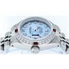Image 6 : Rolex Ladies Stainless Steel Sky Blue Diamond & Ruby Datejust Wristwatch