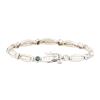 Image 2 : 4.13 ctw Multi-Colored Gemstone and Diamond Tennis Bracelet - 14KT White Gold