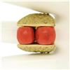 Image 9 : 18k Yellow Gold Spinning Faceted Coral Bead Textured Matte VERY HEAVY 40.1g Ring