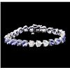 Image 1 : 14KT White Gold 9.20 ctw Tanzanite and Diamond Bracelet