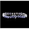 Image 2 : 14KT White Gold 9.20 ctw Tanzanite and Diamond Bracelet