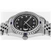 Image 5 : Rolex Mens Stainless Steel Black String Diamond & Sapphire Datejust Wristwatch