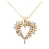 Image 1 : 1.00 ctw Diamond Heart Shaped Pendant with Chain - 14KT Yellow Gold