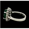 Image 3 : 3.75 ctw Emerald and Diamond Ring - 14KT White Gold