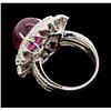 Image 3 : 13.90 ctw Rubellite and Diamond Ring - 18KT White Gold