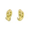 Image 1 : Crossed Hoop Post Earrings - Gold Plated