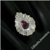 Image 2 : 14kt White Gold 5.40 ctw Pear Ruby and Diamond Ballerina Cocktail Ring