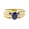 Image 2 : 1.42 ctw Blue Sapphire and Diamond Ring - 14KT Yellow Gold