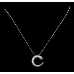 1.00 ctw Diamond Pendant With Chain - 14KT White and Black Rhodium Plated Gold