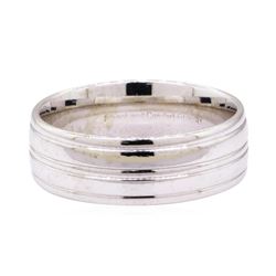 Comfort Fit Man's Band - 14KT White Gold