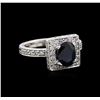 1.68 ctw Sapphire and Diamond Ring - 14KT White Gold