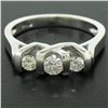 14K White Gold 0.40 ctw High Bar Set Round Brilliant Cut Diamond Band Ring Sz 6.