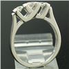 Image 6 : 14K White Gold 0.40 ctw High Bar Set Round Brilliant Cut Diamond Band Ring Sz 6.