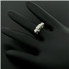 Image 7 : 14K White Gold 0.40 ctw High Bar Set Round Brilliant Cut Diamond Band Ring Sz 6.