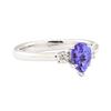 Image 1 : 0.89 ctw Tanzanite and Diamond Ring - 14KT White Gold